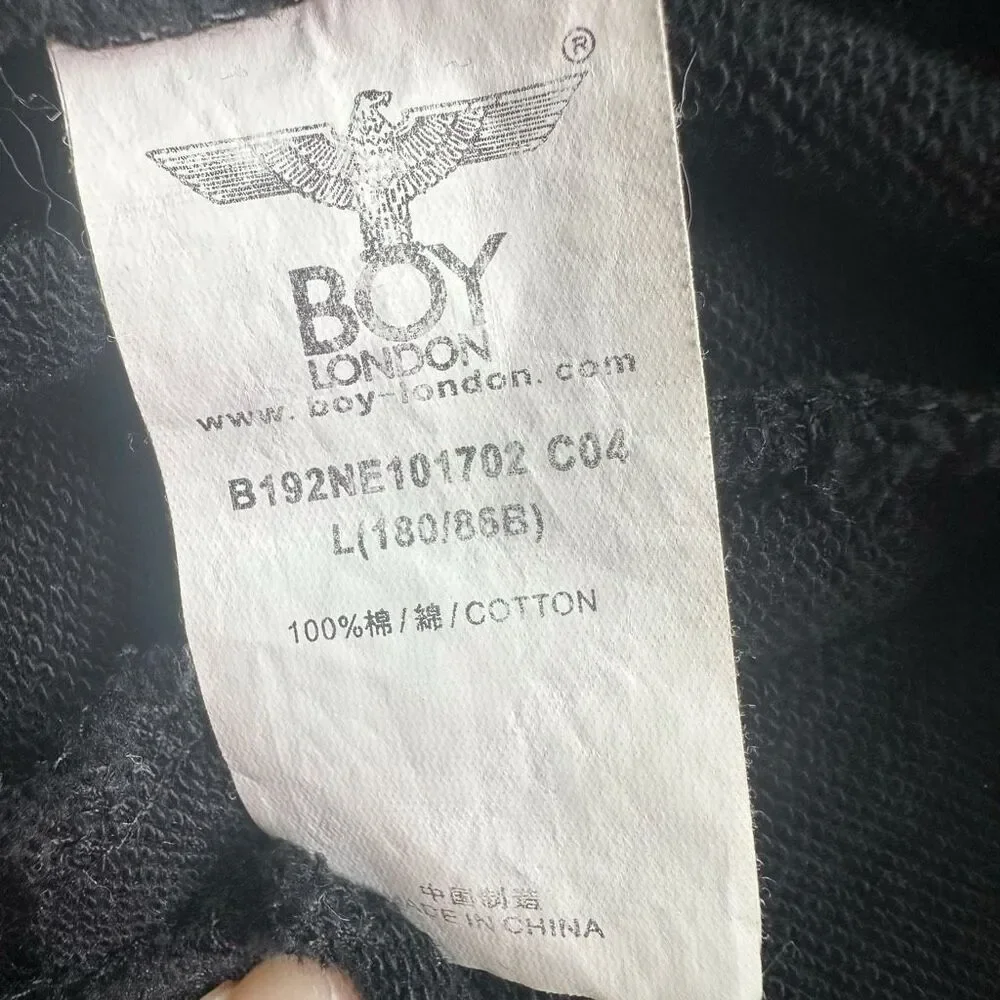 Boy London‎ Black Snap-Button Eagle Tape 100% Cotton Shorts Size L